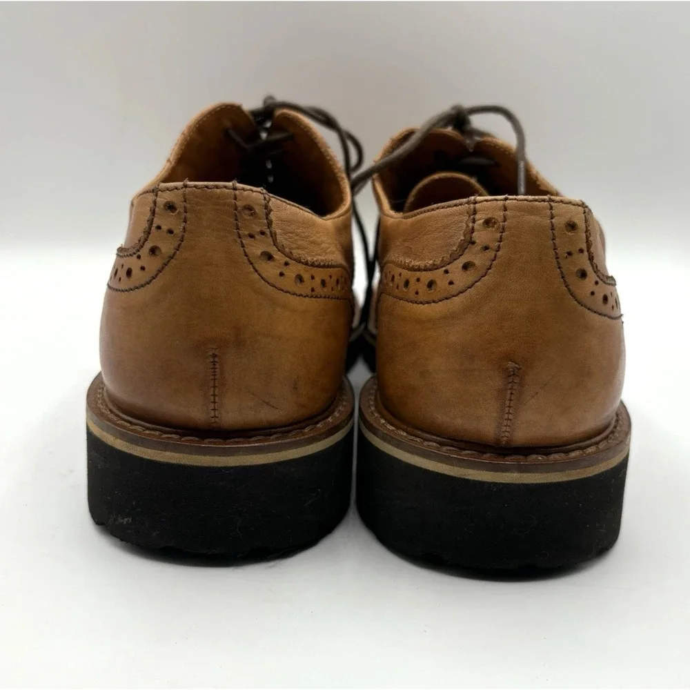 KENNETH COLE Wing Tip Oxford Men's Size 9‎ Tan Leather Techni-Cole Dress Shoe